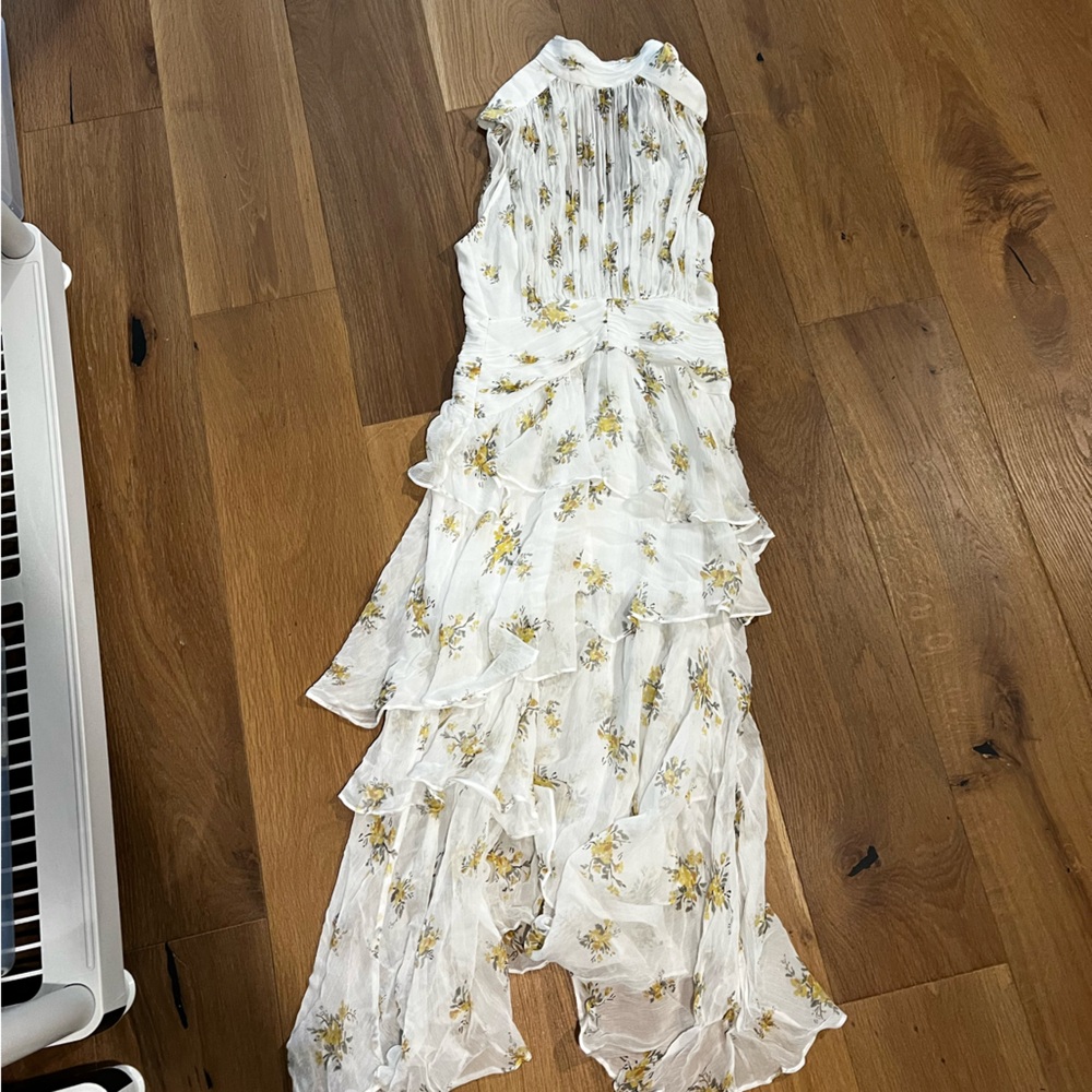 Shona Joy long Floral White and Yellow Dress